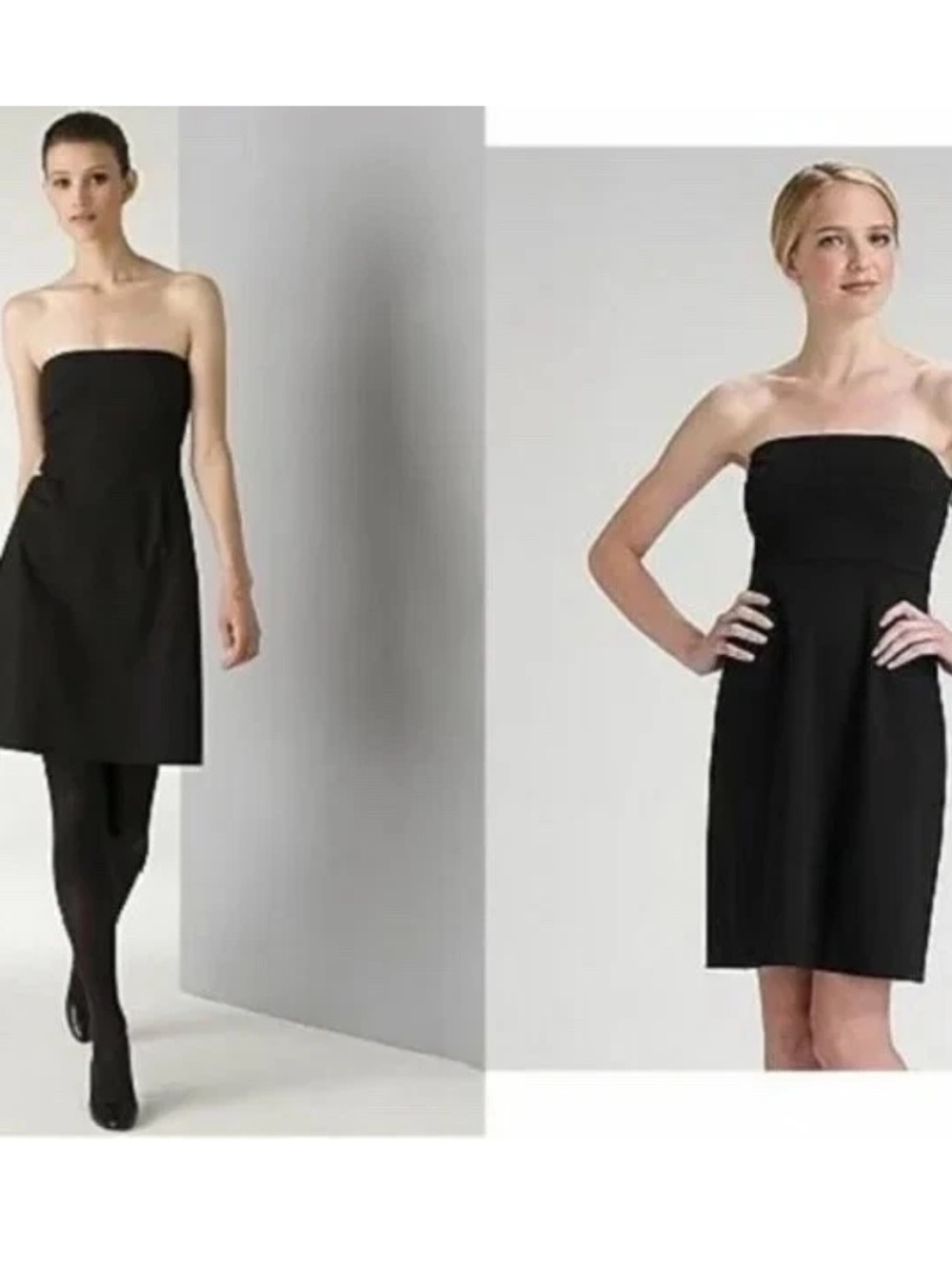 Theory Hallenie Tune Black Strapless Sheath Dress Size 4